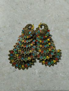 Stunning Peacock Dangle Earrings