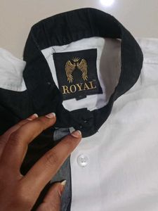 Two-Tone Long Sleeve Button Down