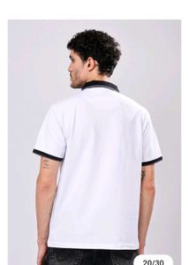 the Roadster Men's White Corduroy Collar Polo Shir
