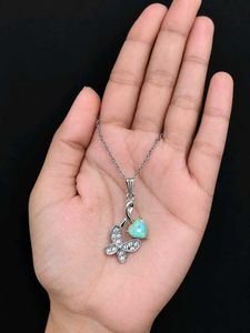 Delicate Butterfly & Heart Necklace
