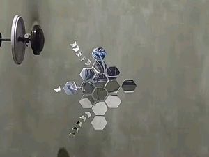 Wall Sticker's Hexagon 14 Silver mirror sticker