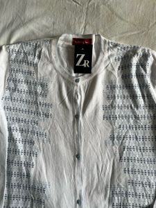 ZR White Patterned Cardigan