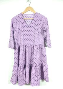 Deebaco Lavender Printed Western Dress (Women's)