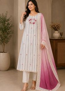 Embroidered Kurta Set with Dupatta