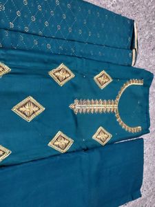 Elegant Teal Embroidered Kurta Set