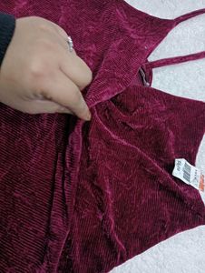 Burgundy 🇲🇾38 Velvet Cami Top