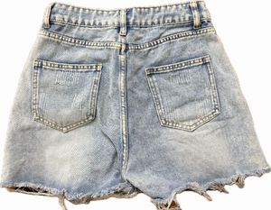 Distressed Denim Mini Skirt