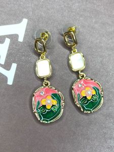 ENAMEL Floral Dangle Earrings