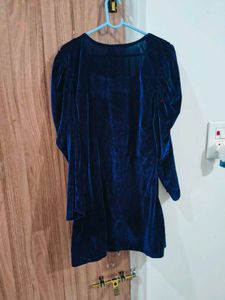 Navy Blue Velvet Dress
