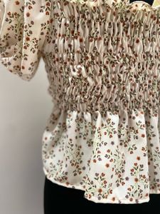 sale 🌼spring Floral Print Puff Sleeve Top
