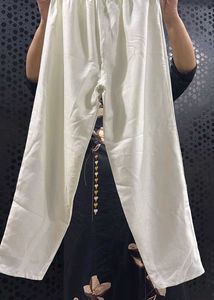 Elegant White Kurta with Embellished Neckline