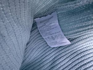 Light Blue Ribbed Knit Sweater