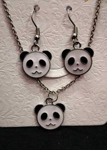 Panda Necklace and Earring Set
