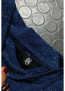 Sparkly Navy Blue Long Sleeve Top