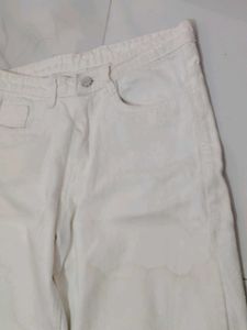Beige coloured wide leg