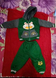 Cute Tiger Print Hooded Tracksuit Set