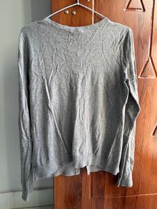 Grey Long Sleeve Knit Sweater