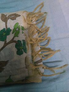 Beautiful Floral Print Dupatta with Golden Edge