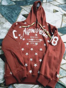 Red Star Print Hoodie