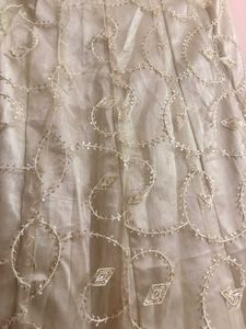 Elegant Cream &amp; Blue Lehenga Choli Set