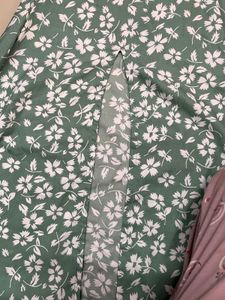 Green Floral Puff Sleeve Dress