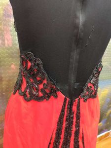 Stunning Red &amp; Black Embellished Gown