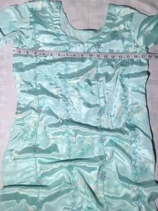Elegant Teal Kurta with Floral Embroidery+dupatta