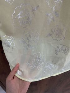 Sheer butter yellow Floral Print Top