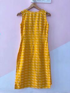 Vibrant Yellow Embroidered Kurta