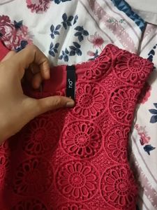 Chic Red Crochet Top