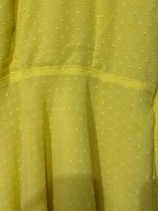 Bright Yellow Georgette Chikankari dress