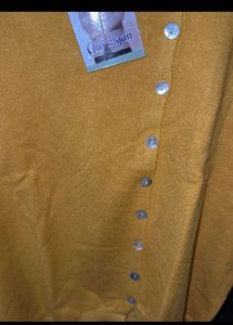 Mustard Yellow Button-Up Cardigan