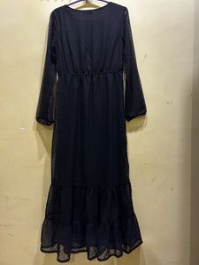 Elegant Black Ruffled Maxi Dress