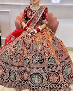 Stunning Red & Rust Bridal Lehenga Choli