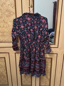 Boho Floral Print Mini Dress