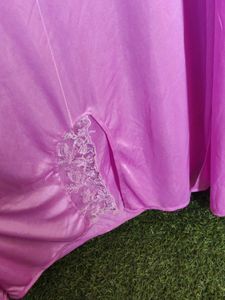 Lace Trimmed Satin Nightgown