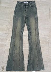 Trendy Y2K bell bottom jeans.