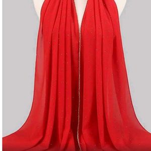 Rhinestone Hijab RED