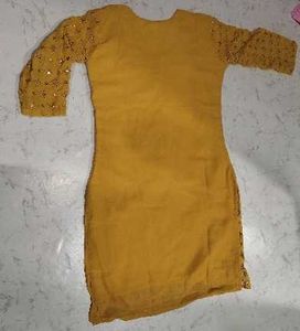 Yellow Embroidered Kurta with Sharara