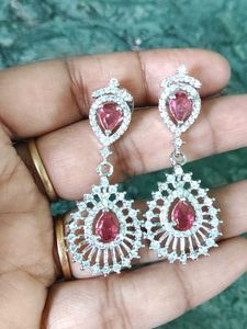 Stunning Red Stone Dangle Earrings