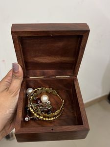 Wooden Trinket Box with Elephant Inlay