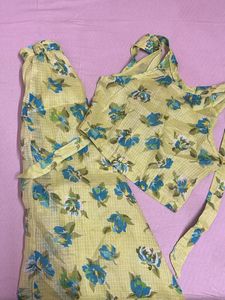 Floral Crop Top Skirt Set