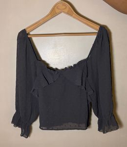 Chic Black Ruffled Blouse