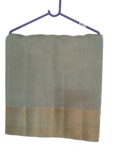 Elegant Grey Saree with Golden Border