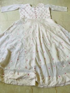 Elegant White Embroidered Gown