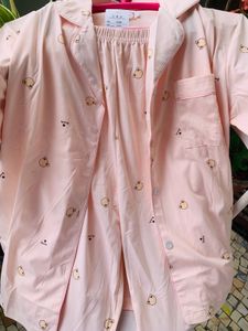 Cute Pink Pajama Pants with Bear Print
