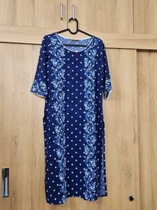 Blue Floral Print Kurta