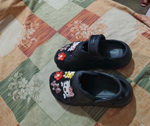 Cute Black Clogs with Charms