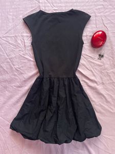 Chic Black Bubble Hem Dress