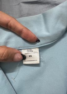 Light Blue Blazer &amp; Shorts Set